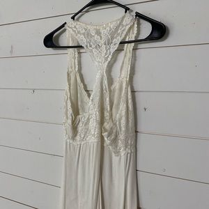 White tank with lace trim